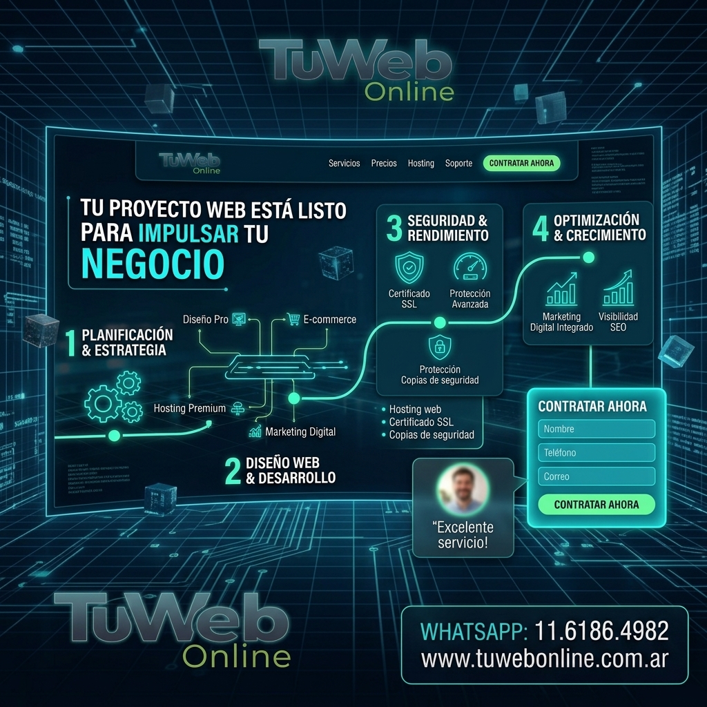 Vista previa de proyecto de Diseño Web — TuWeb Online